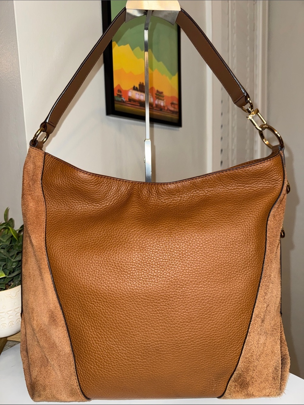Michael Kors Brooklyn Large Pebbled Leather Shoulder Bag - Picture 2 of 10